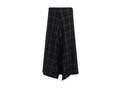 Y's W/ Check Red Stitch Gusset Pants "Black"