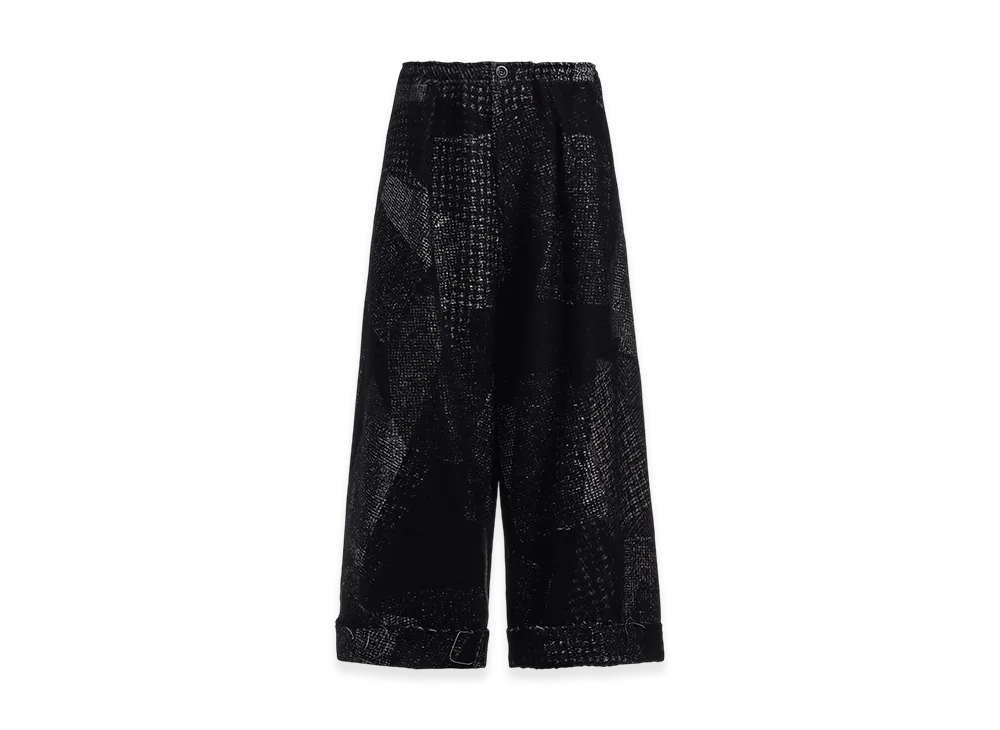 Y's W/C Random Houndstooth JQ Front Tuck Mackin Pants "Black"