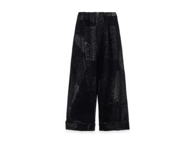 Y's W/C Random Houndstooth JQ Front Tuck Mackin Pants "Black"