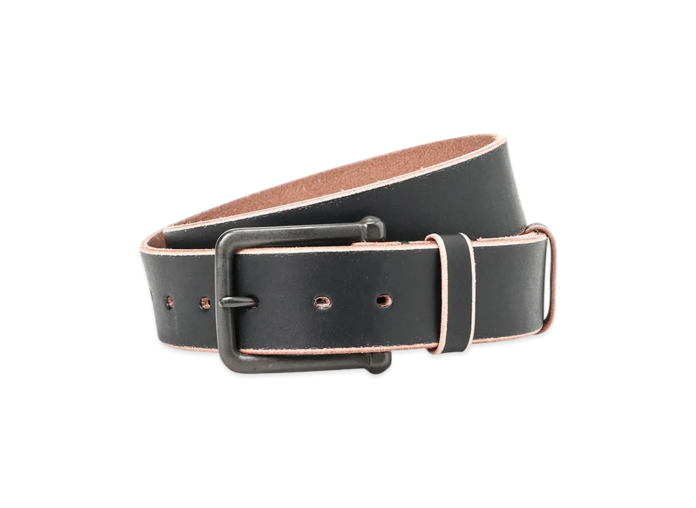 Y's Tan Leather 40mm Belt "Black"