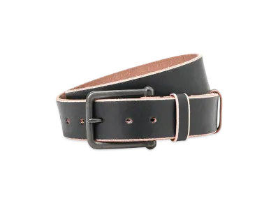 Y's Tan Leather 40mm Belt "Black"