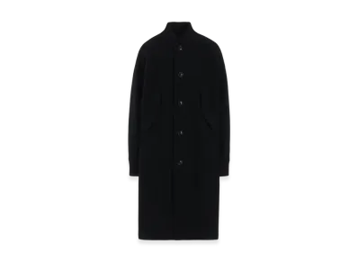 Y's Wool Double Mosser Ribbed Long Coat "Black"