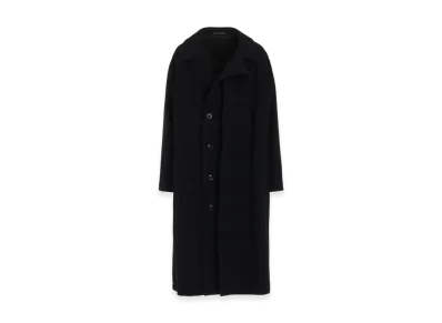 Y's Wool Single Mosser Left W Facing Coat "Black"