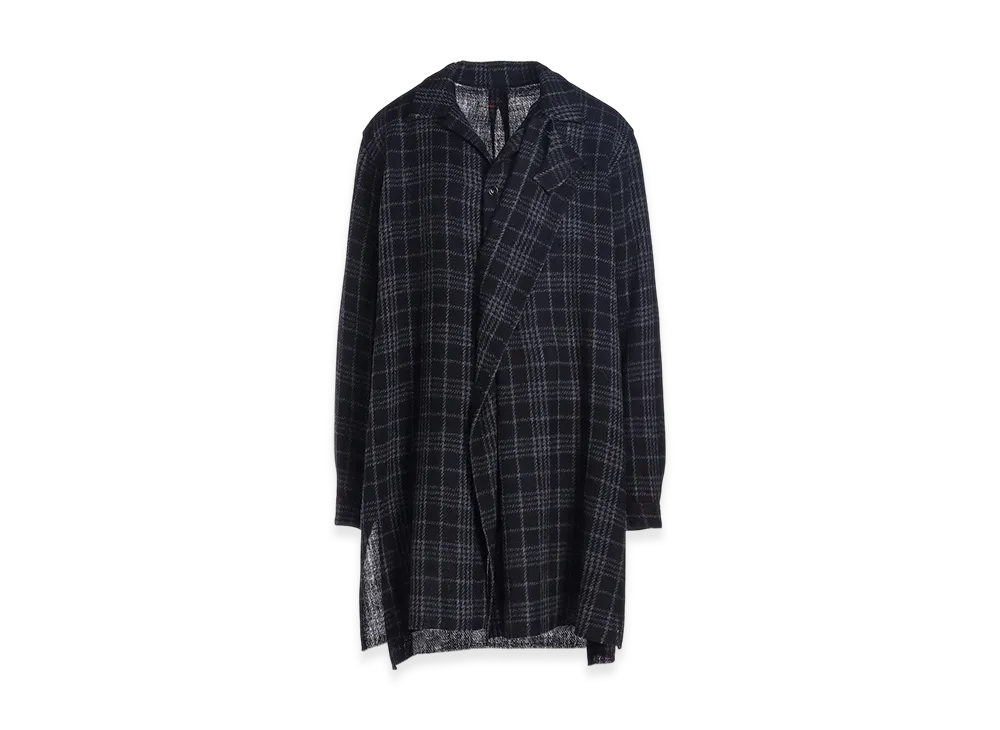 Y's W/ Check Red Stitch Grandpa Shirt "Black"