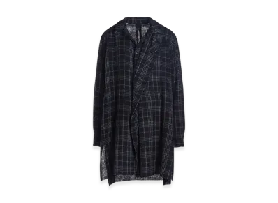 Y's W/ Check Red Stitch Grandpa Shirt "Black"