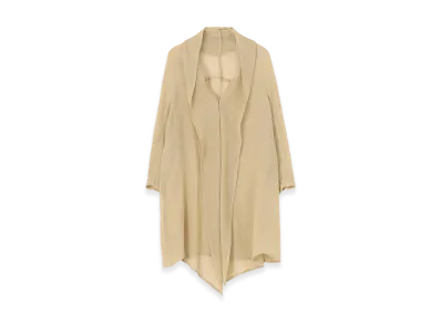 Y's Leno Cloth Shawl Collar Long Cardigan "Beige"