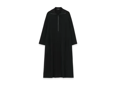 Y's Crepe De Chine Half Zip Dress "Black"