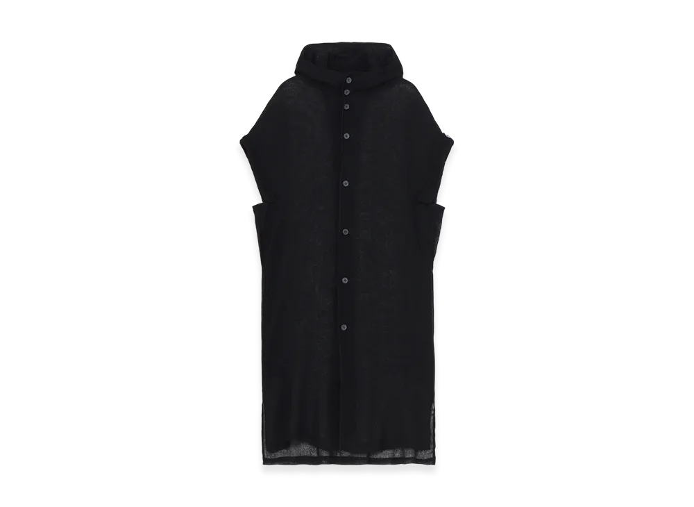 Y's Leno Cloth Hooded Dress "Black"