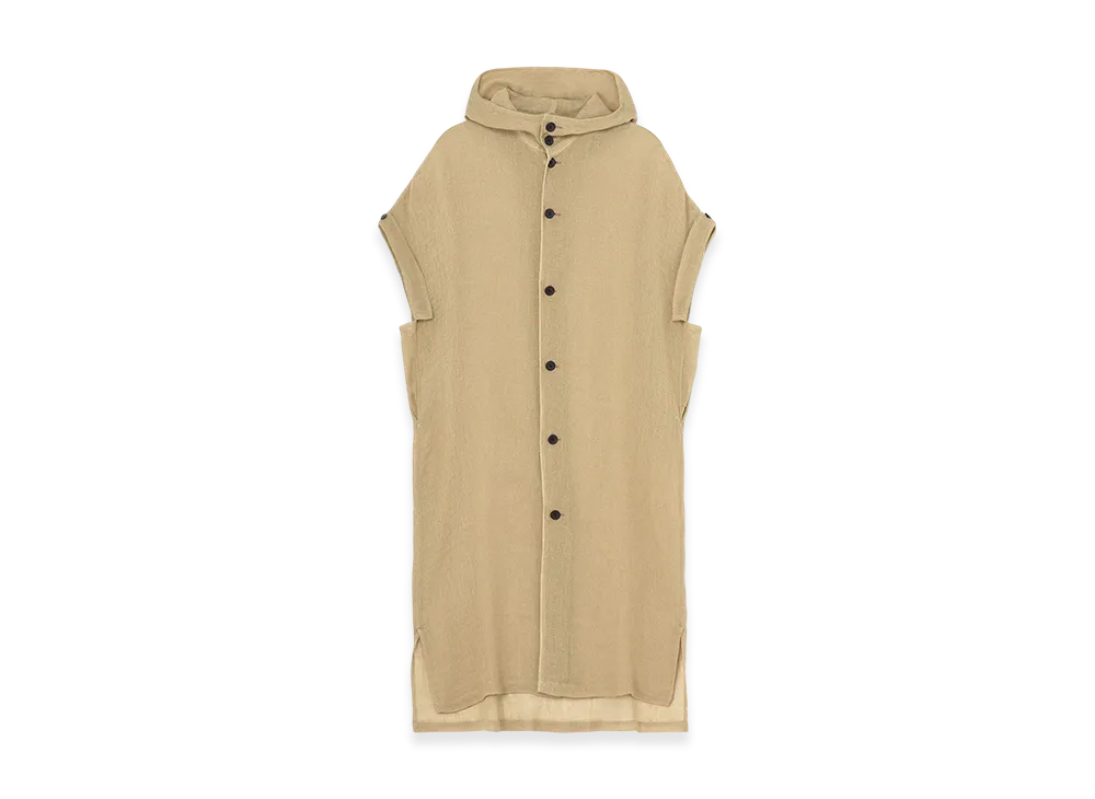 Y's Leno Cloth Hooded Dress "Beige"