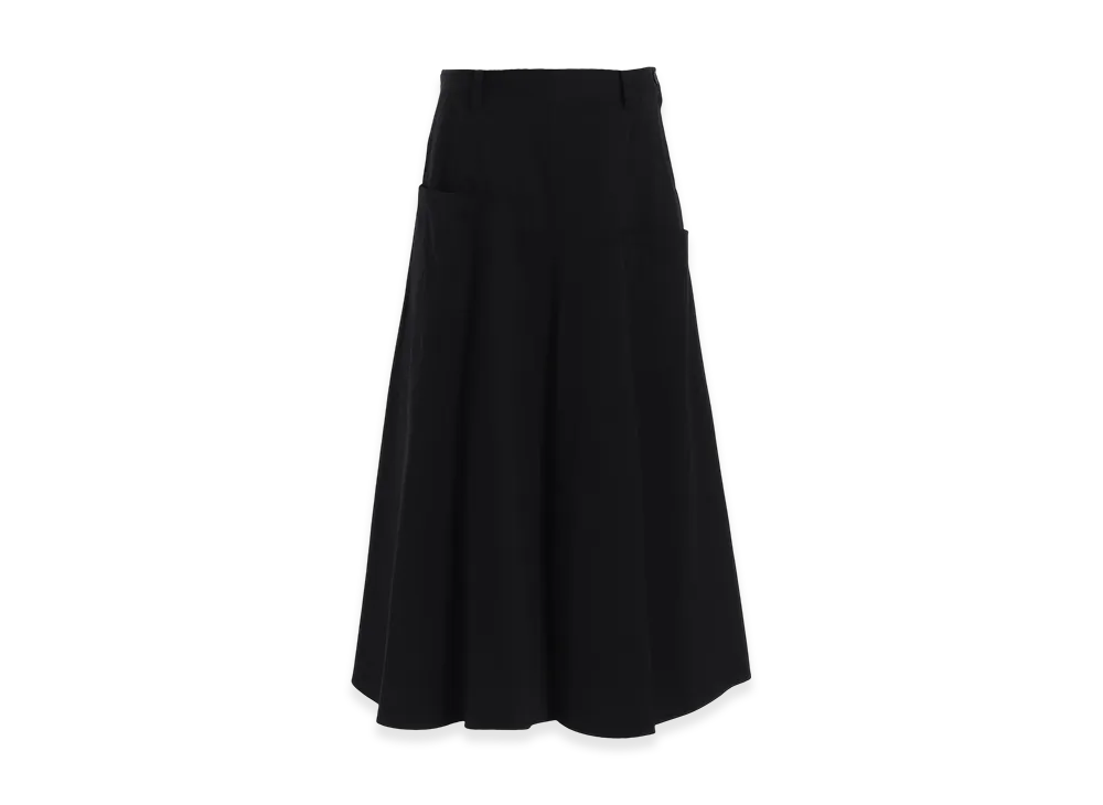 Y's Born Product Cotton Twill Front Panel Pocket Skirt "Black"