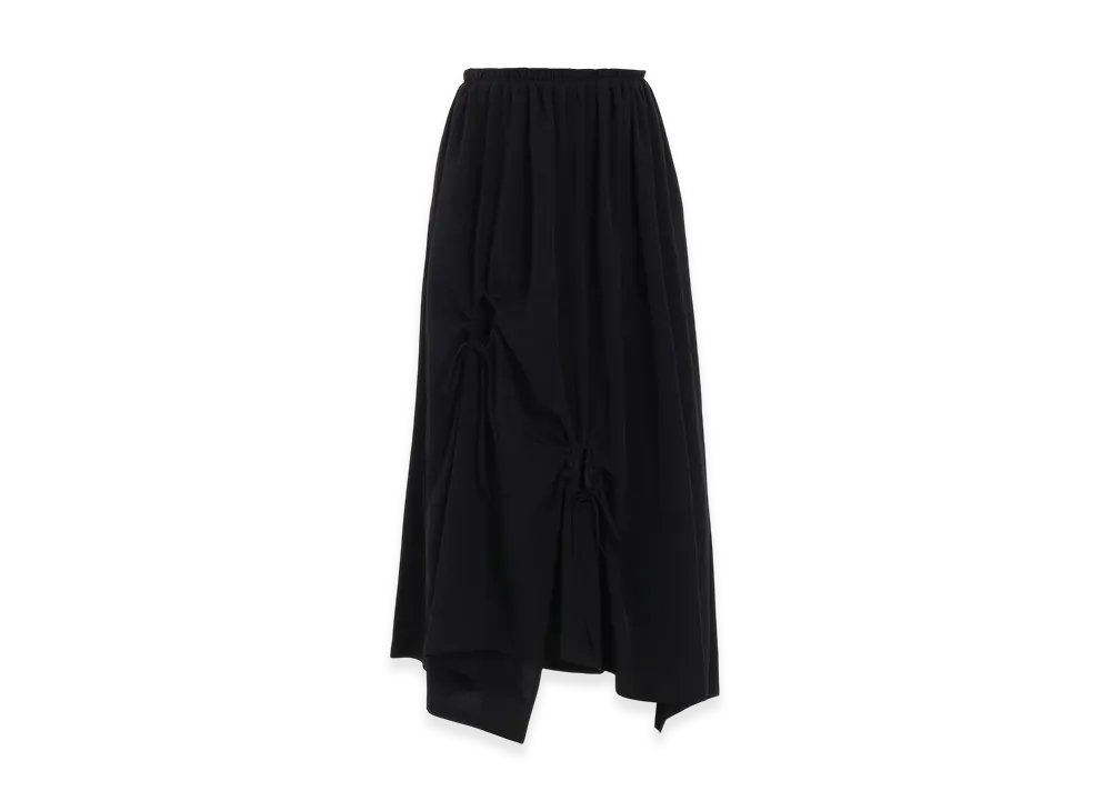 Y's Crepe De Chine Circle Gathered Skirt "Black"