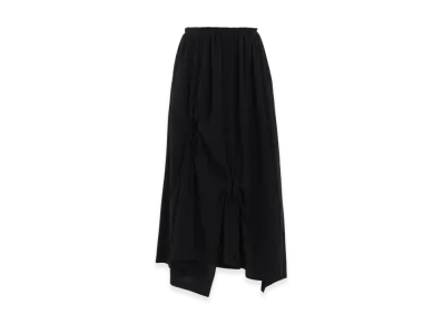 Y's Crepe De Chine Circle Gathered Skirt "Black"