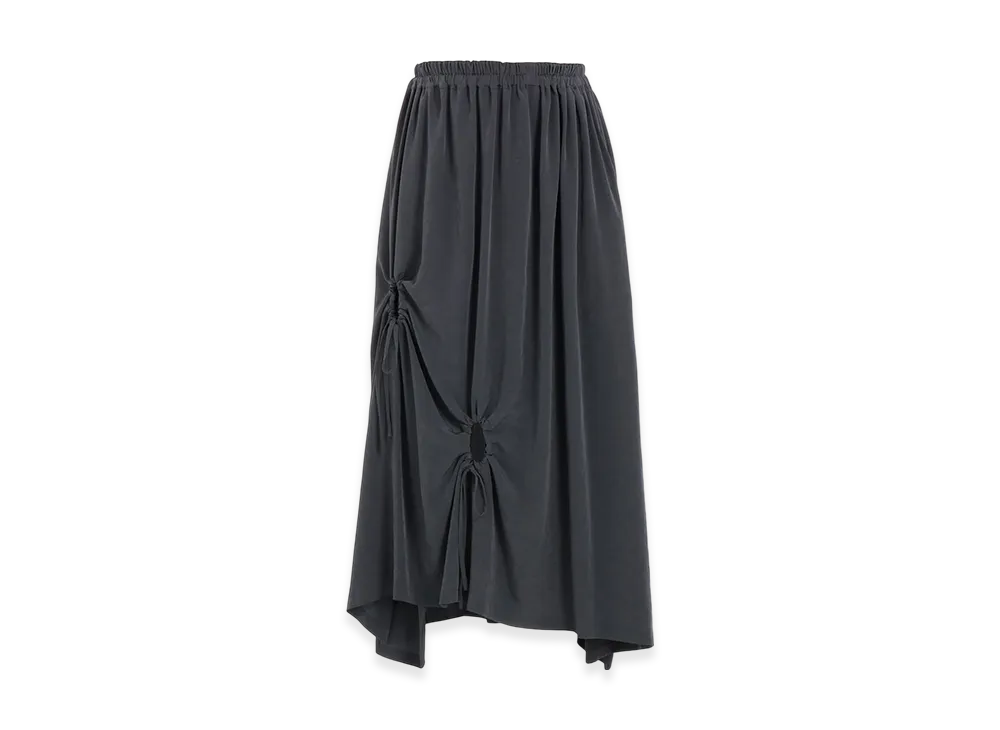 Y's Crepe De Chine Circle Gathered Skirt "Khaki"