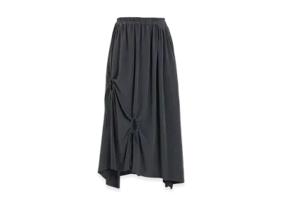 Y's Crepe De Chine Circle Gathered Skirt "Khaki"