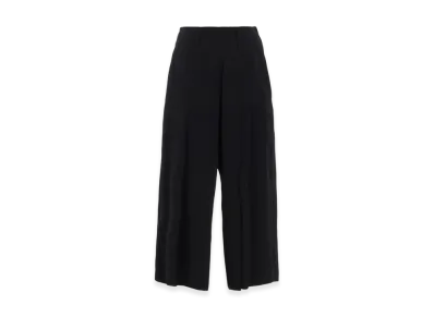 Y's Crepe De Chine Random Tuck Pants "Black"