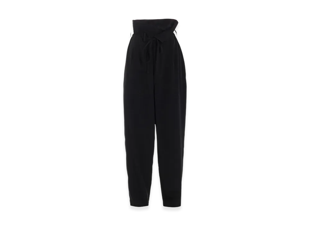 Y's Crepe De Chine High Waist Pants "Black"