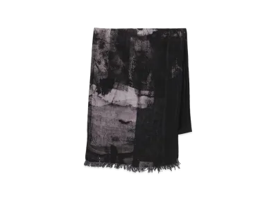 Y's Filagen Flower Print Scarf "Black"