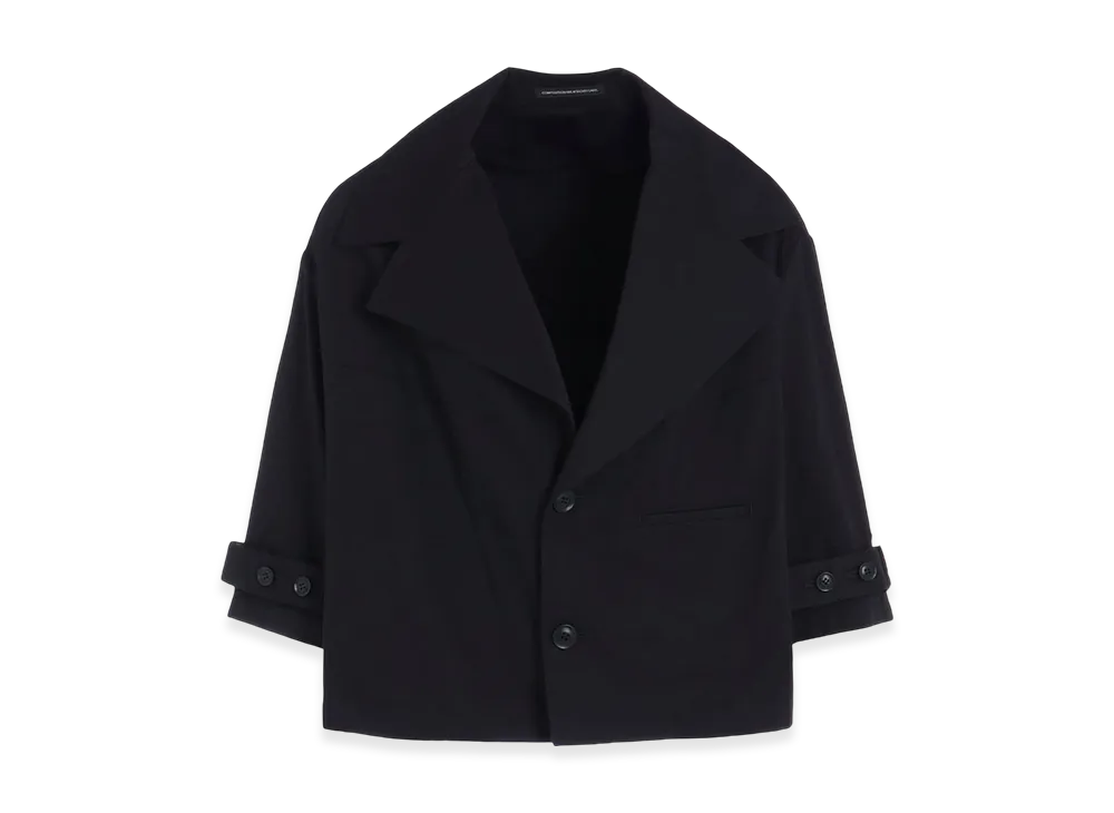 Y's Born Product Cotton Twill Wide Collar Jacket "Black"