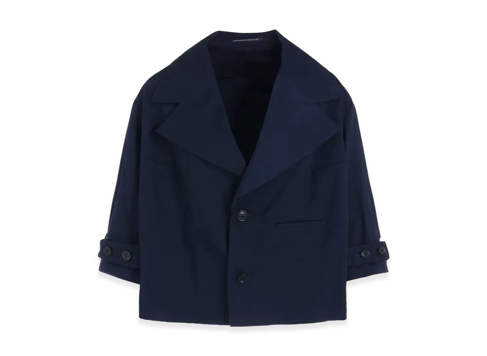 Y's Born Product Cotton Twill Wide Collar Jacket "Navy"