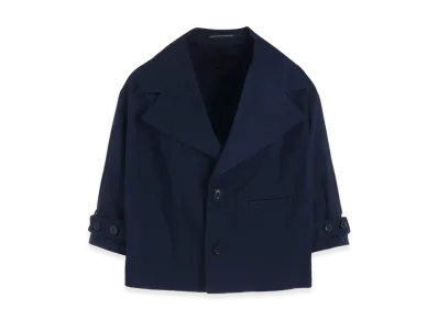 Y's Born Product Cotton Twill Wide Collar Jacket "Navy"