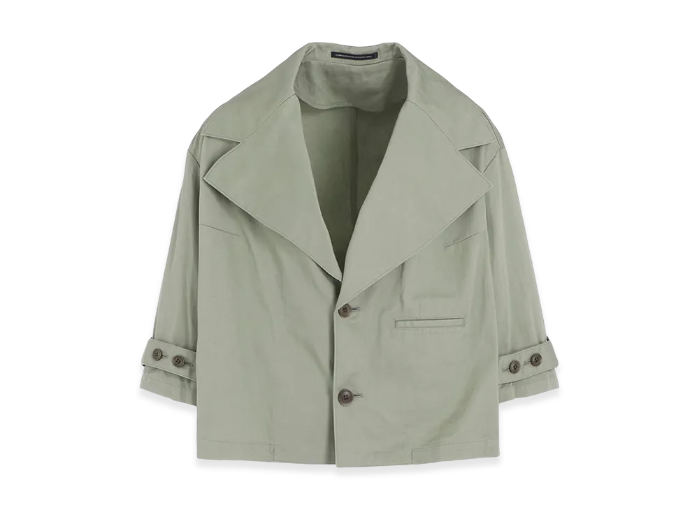 Y's Born Product Cotton Twill Wide Collar Jacket "Khaki"