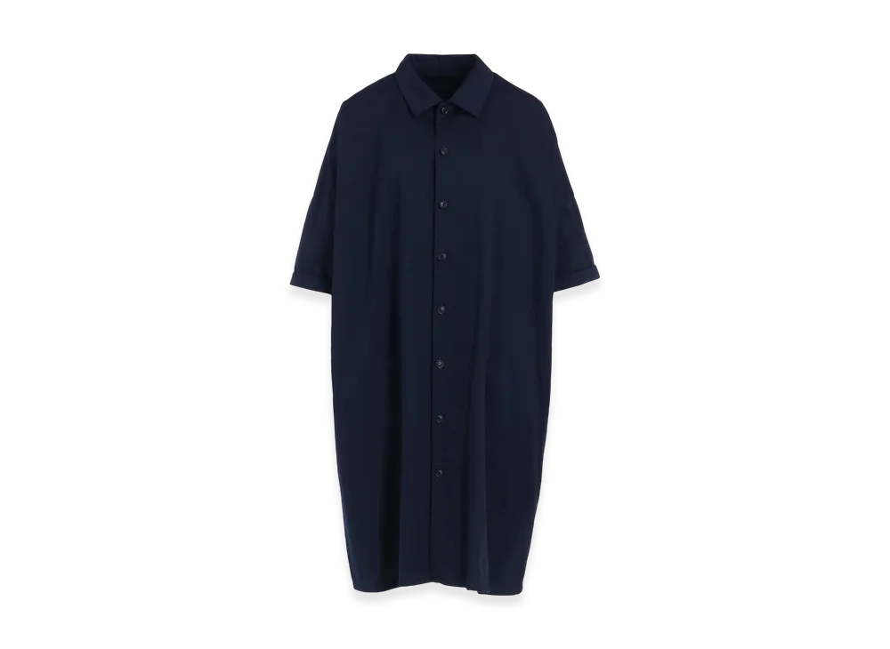 Y's Born Product Cotton Twill Half Sleeve Dress "Navy"