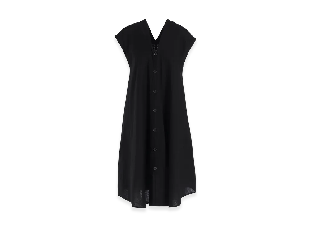 Y's Born Product Thin Cotton Twill French Sleeve Dress "Black"