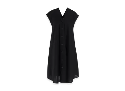 Y's Born Product Thin Cotton Twill French Sleeve Dress "Black"