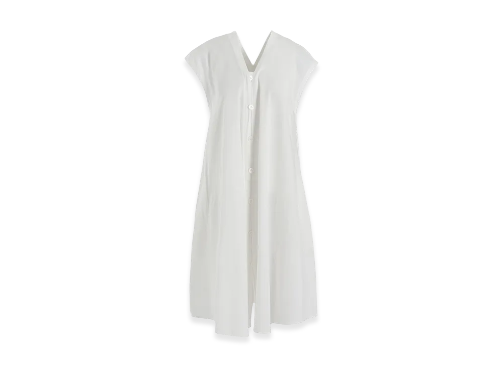 Y's Born Product Thin Cotton Twill French Sleeve Dress "White"