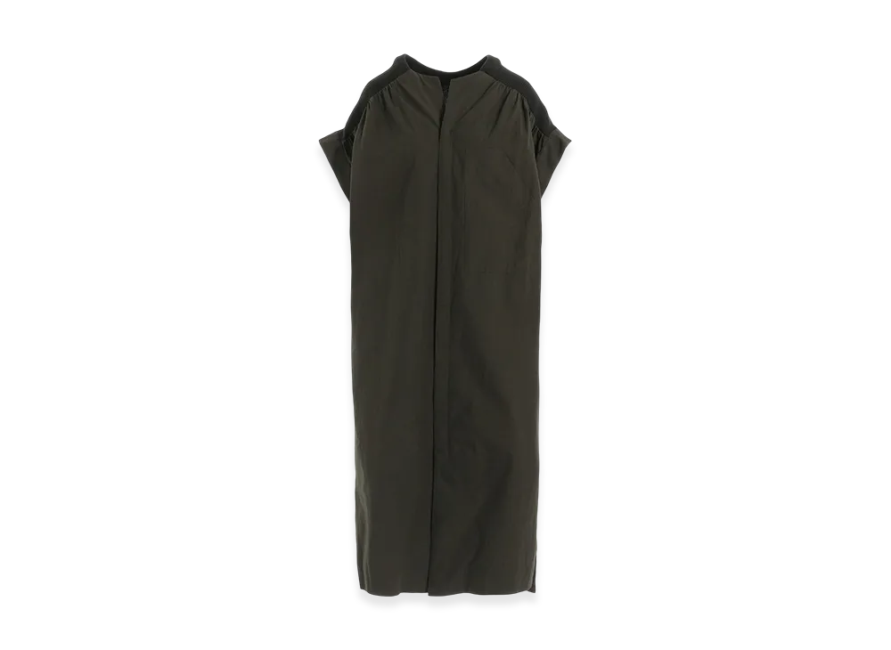 Y's Cotton/Linen Rib Fly Open Dress "Khaki"
