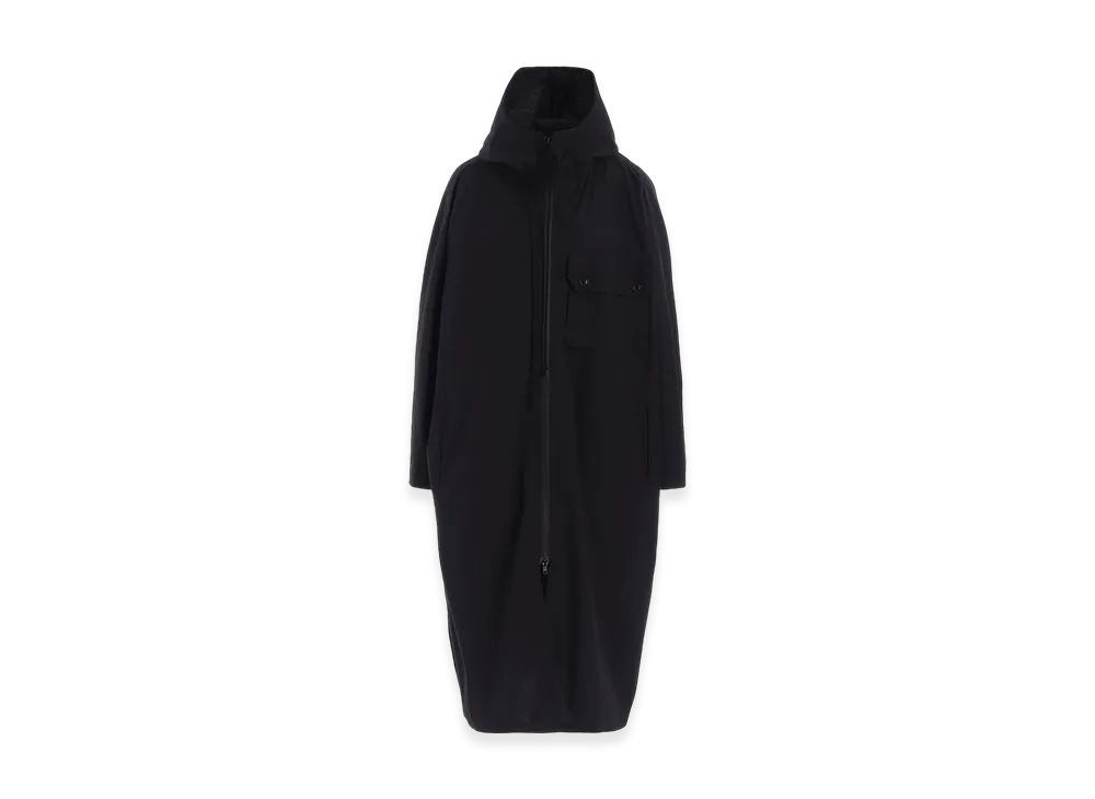 Y's Cotton/Linen Broadcloth Hoodie Coat D "Black"