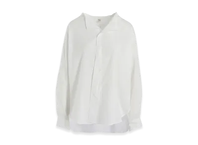 Y's Born Product Thin Cotton Twill Fringe Collar Blouse "White"