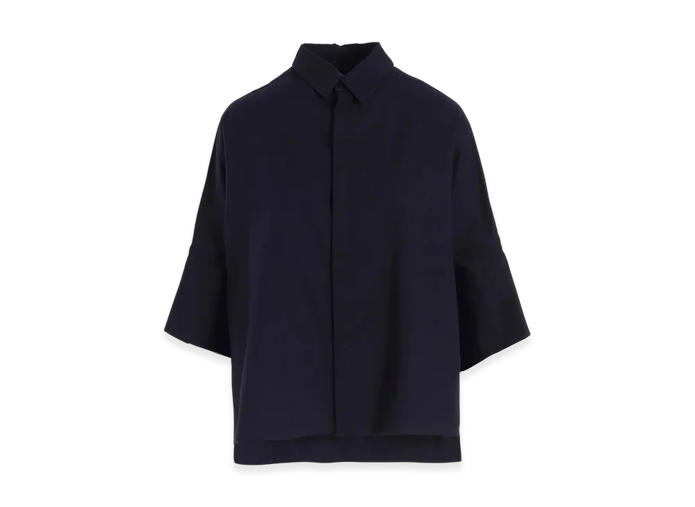 Y's Born Product Thin Cotton Twill Wide Cuffs Shirt "Navy"