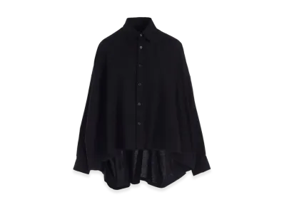 Y's Born Product Thin Cotton Twill Double Front Big Blouse "Black"