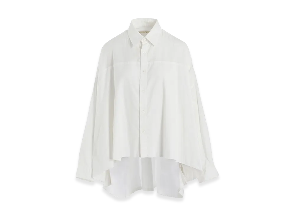 Y's Born Product Thin Cotton Twill Double Front Big Blouse "White"