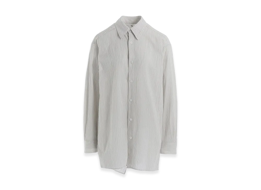 Y's Cotton Voile Back-Side Cloth Stripe Blouse "Off White"
