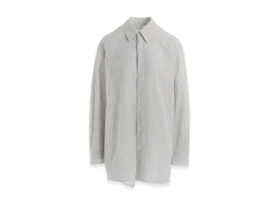 Y's Cotton Voile Back-Side Cloth Stripe Blouse "Off White"