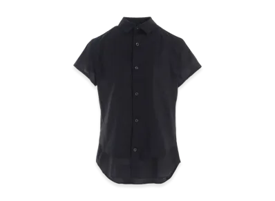 Y's Cotton Lawn Double Layered Front Hem Blouse "Black"