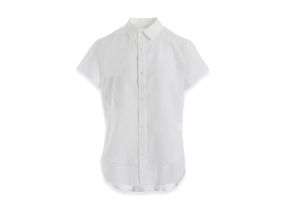 Y's Cotton Lawn Double Layered Front Hem Blouse "Off White"