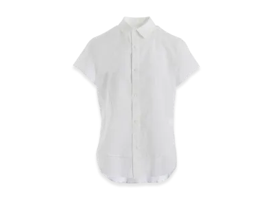 Y's Cotton Lawn Double Layered Front Hem Blouse "Off White"