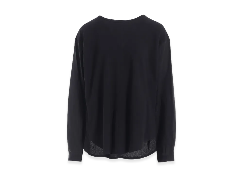 Y's Cotton Lawn Cut&Sewn Combination Pullover "Black"