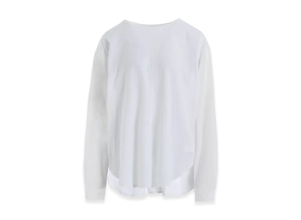 Y's Cotton Lawn Cut&Sewn Combination Pullover "Off White"