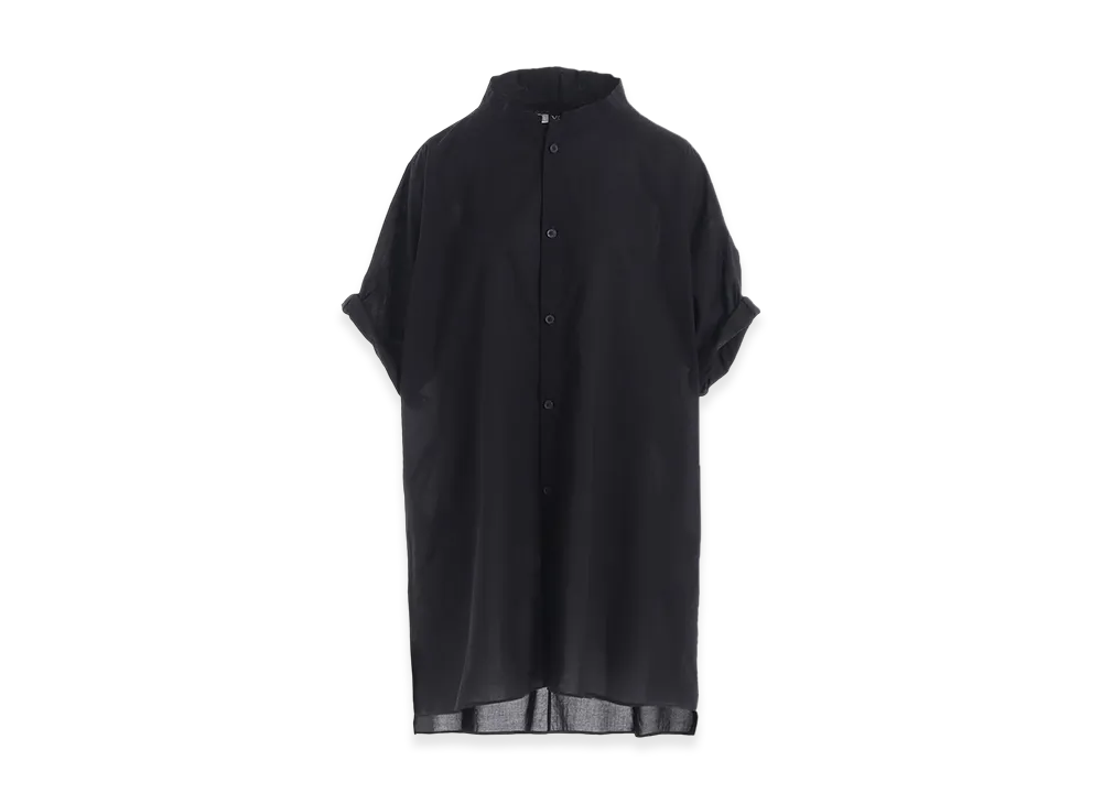 Y's Cotton Lawn Rolled-Up Half Sleeve Blouse "Black"