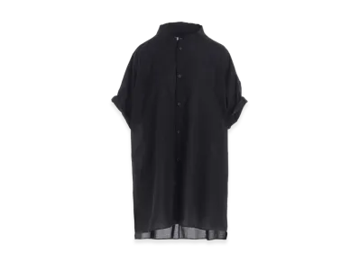 Y's Cotton Lawn Rolled-Up Half Sleeve Blouse "Black"