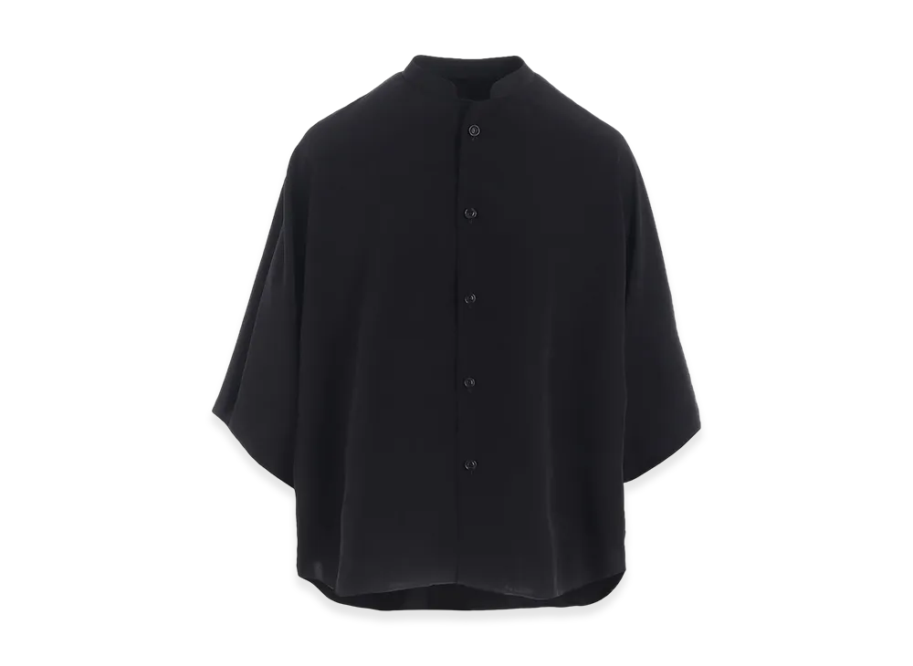 Y's Crepe De Chine Stand Cape Blouse "Black"