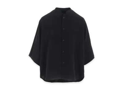 Y's Crepe De Chine Stand Cape Blouse "Black"