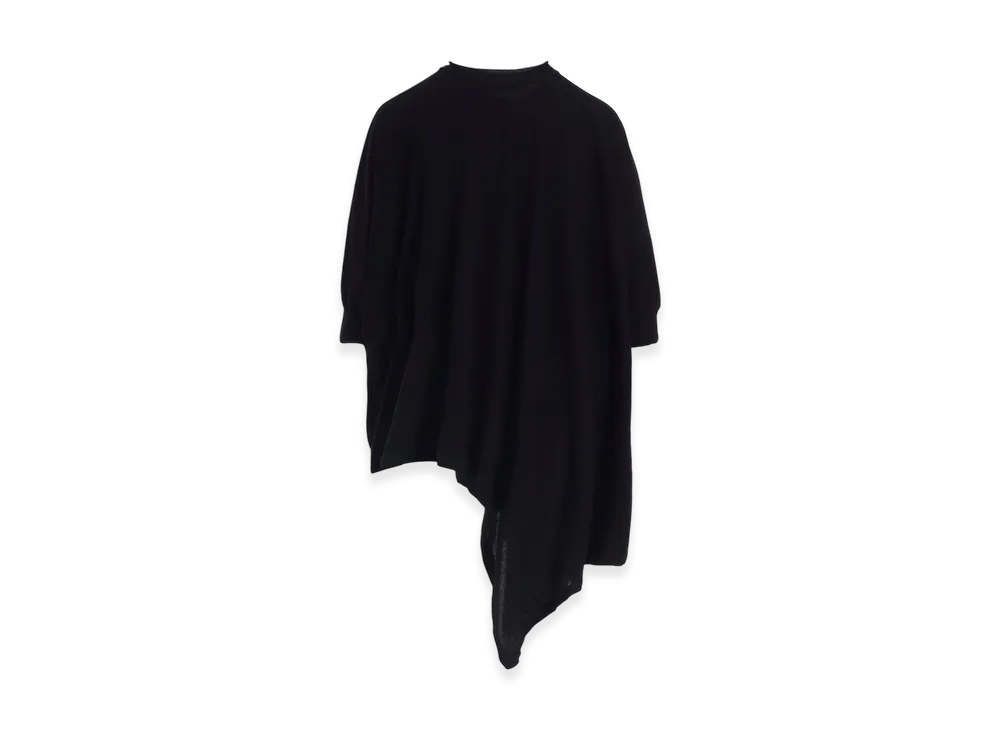 Y's Hard-Twisted Jersey Asymmetric Dolman T "Black"