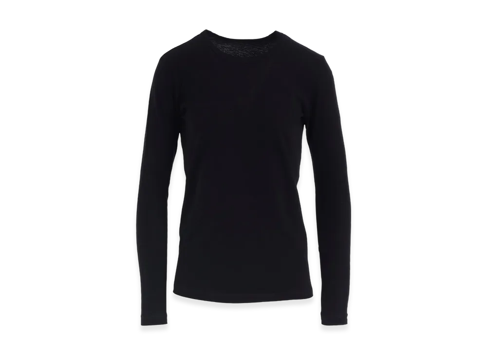 Y's Hard-Twisted Jersey Round Neck Long Sleeve T "Black"