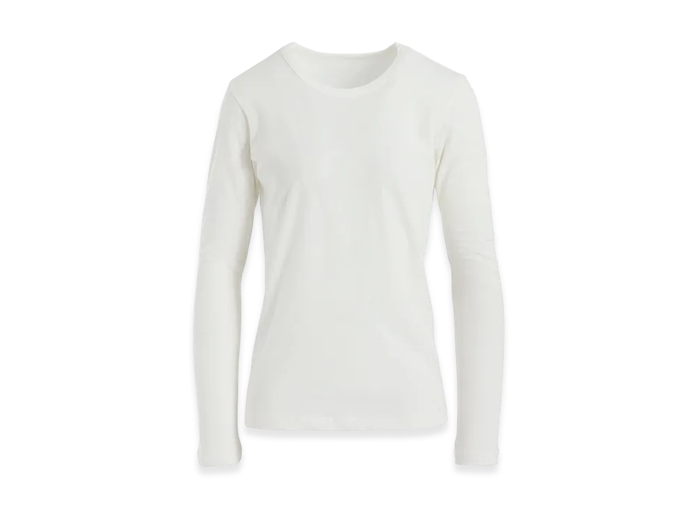 Y's Hard-Twisted Jersey Round Neck Long Sleeve T "Off White"