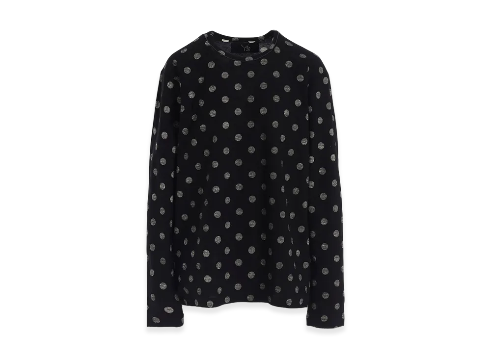 Y's Polka Dot Y's Stitch Longsleeve Big T "Black"